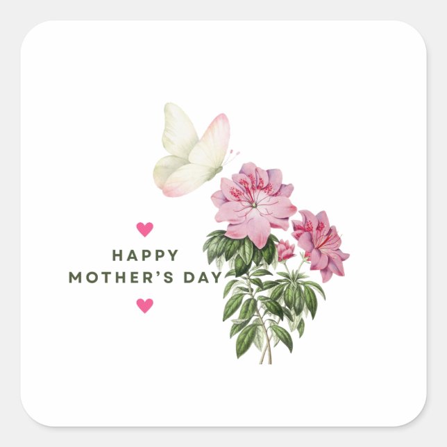 HAPPY MOTHER DAY SPECIAL GIFT SQUARE STICKER (Front)