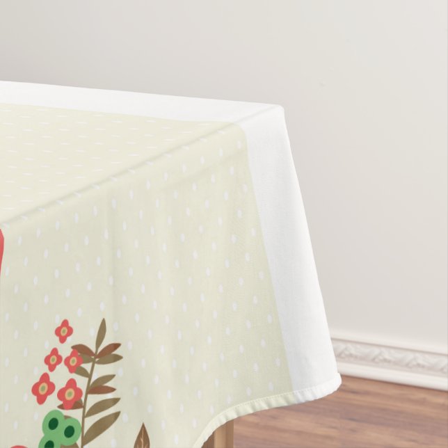 Happy Mother Day Text & Colourful Floral Design Tablecloth (In Situ)