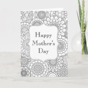 Happy Mother’s Day Card (Adult Colouring)