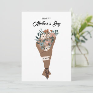 Happy Mother’s Day Card, Minimalist Mothers day  Holiday Card