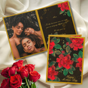 Happy Mother’s Day Elegant Red Floral Mother's Day Card