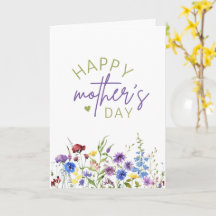Happy Mother’s Day Elegant Watercolor Wildflowers 