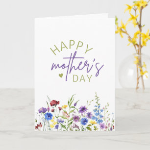 Happy Mother’s Day Elegant Watercolor Wildflowers Card