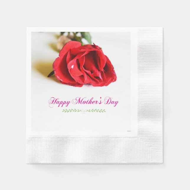 Happy Mother’s Day Floral Cool Stylish  Napkin (Front)