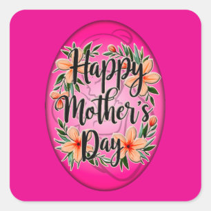 Happy Mother’s Day – Floral Elegant Design Square Sticker