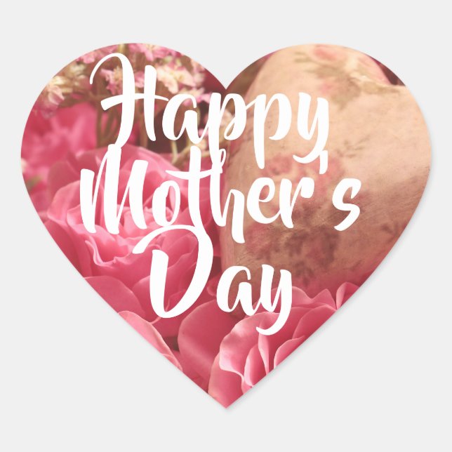 Happy Mother’s Day Heart Roses Sticker (Front)