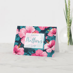Happy Mother’s Day Hibiscus Tropical Boho Design Thank You Card