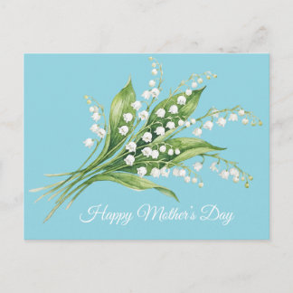 Happy Mother’s Day. Lillies of the valley flowers. Holiday Postcard