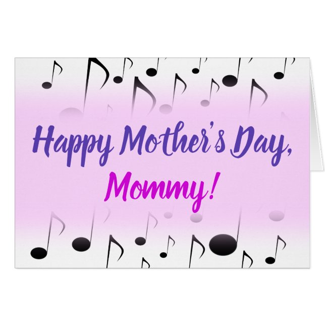 "Happy Mother’s Day" + Many Musical Notes Pattern (Front Horizontal)