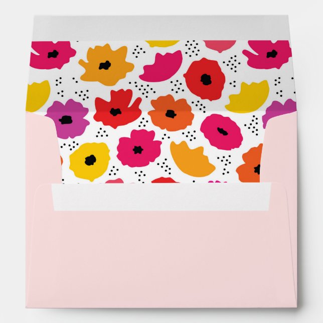 Happy Mother’s Day Modern Blush Pink Poppy Floral Envelope (Back (Bottom))