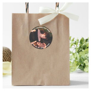 Happy Mother’s Day Mom-My Best Friend Custom Photo Classic Round Sticker