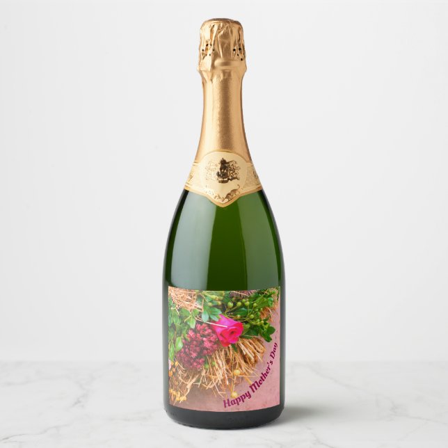 Happy Mother´s Day,Personalized Sparkling Wine Label (Front)