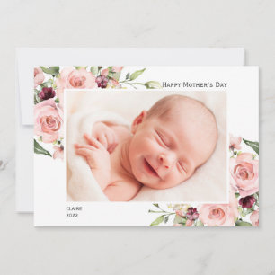 Happy Mother’s Day Photo Card with Pink Roses