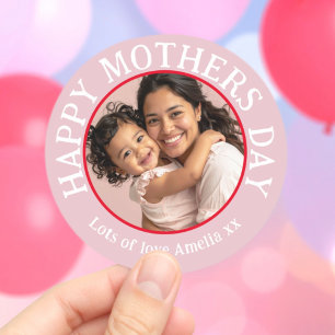 Happy Mother’s Day Photo Classic Round Sticker