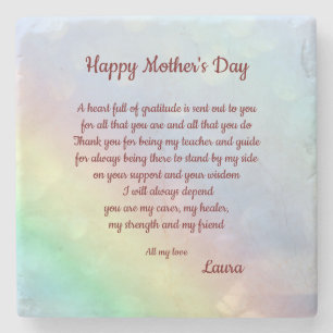 Happy Mother’s Day poem personalised Stone Coaster