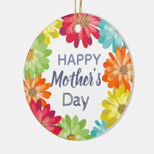 Happy Mother’s Day spring colourful flowers Ceramic Ornament