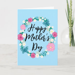 Happy Mother’s Day Spring Floral Wreath Card