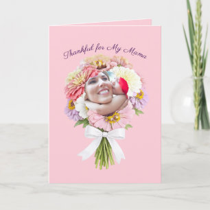 Happy Mother’s Day Zinnia Bouquet Custom Photo Card