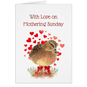 Happy Mothering Sunday Blank Cute Canard Bottes ro