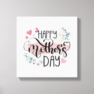 Happy Mother's Day 2025 Cute Floral for Women Mom  Canvas Print