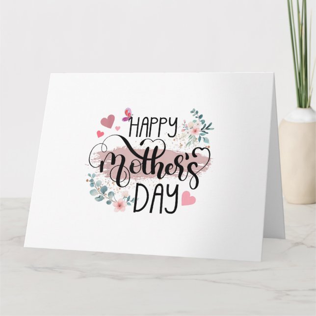 Happy Mother's Day 2025 Cute Floral for Women Mom  Card (Front)