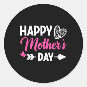 Happy Mothers Day 2025 Cute Floral For Women, Mom, Classic Round Sticker
