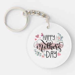 Happy Mother's Day 2025 Cute Floral for Women Mom Keychain