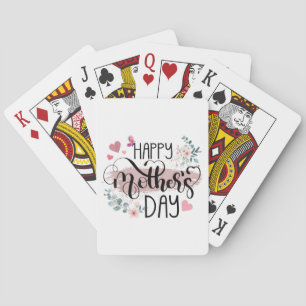 Happy Mother's Day 2025 Cute Floral for Women Mom  Playing Cards