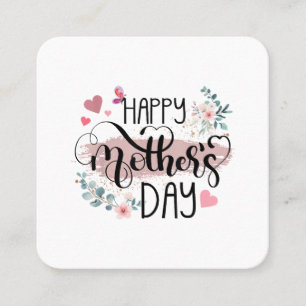 Happy Mother's Day 2025 Cute Floral for Women Mom Square Business Card