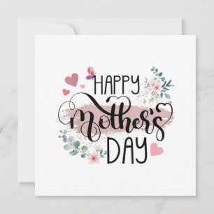 Happy Mother's Day 2025 Cute Floral for Women Mom Thank You Card