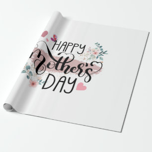 Happy Mother's Day 2025 Cute Floral for Women Mom  Wrapping Paper