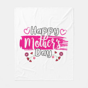 Happy Mother's Day 2025 Tshirt for Women Mom Grand Fleece Blanket