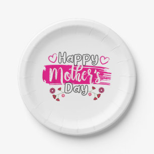 Happy Mother's Day 2025 Tshirt for Women Mom Grand Paper Plate