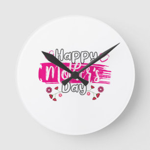 Happy Mother's Day 2025 Tshirt for Women Mom Grand Round Clock