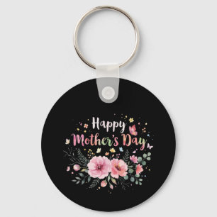 Happy Mother's Day 2026 Cute Floral for Women Mom  Keychain