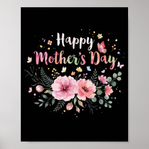 Happy Mother's Day 2026 Cute Floral for Women Mom  Poster