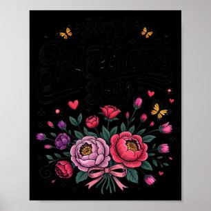Happy mother's day 2026 vintage floral bouquet poster