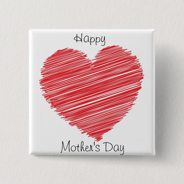 Happy Mothers Day 2 Inch Square Button (Front)