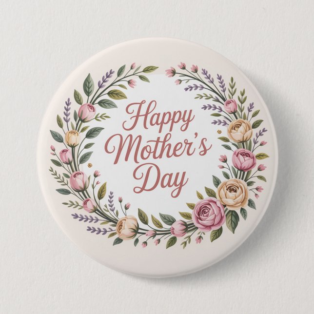 Happy Mother's Day  3 Inch Round Button (Front)