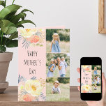 Happy Mothers Day 3 Instagram Photo Peach Floral Card<br><div class="desc">Say Happy Mother's Day with a feminine floral Mother's Day card, personalized with 3 of your favourite photos and a custom message. This pretty photo card has a watercolor flowers in coral peach yellow and gold with whimsical typography. The template is set up for you to add your pictures, which...</div>