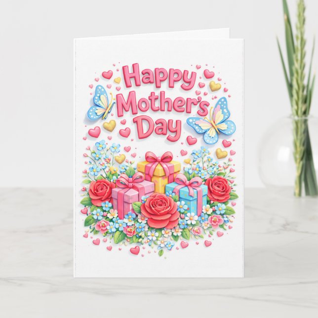 Happy Mother's Day 3D effect Greeting Card (Front)