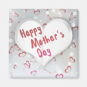 Happy Mother's Day 3D Paper Heart Magnet