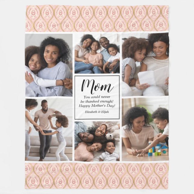 Happy Mothers Day 6 photo collage Fleece Blanket (Front)