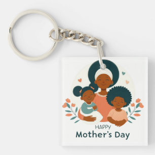 Happy Mother's Day-A Mom's Loving Embrace Keychain