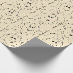 Happy Mothers Day Animated Face Wrapping Paper