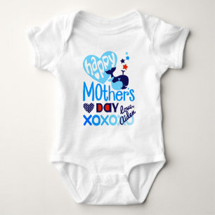 Happy Mothers Day Baby Shirt Boys Whale Bodysuit
