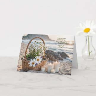 Happy Mothers Day Basket of Flowers and Candles Card