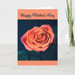 Happy Mother's Day Beautiful Peach Rose Photograph Holiday Card