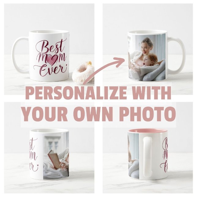 Happy Mother's Day Best Mom Ever Coffee Mug (personalize own photo Happy Mother's Day Best Mom Ever Apron)