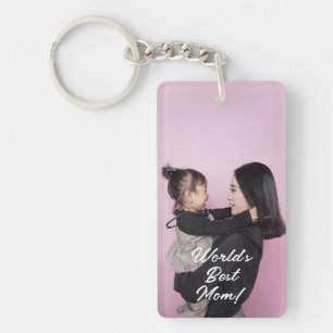 Happy Mother's Day Best Mom Modern Custom photo Keychain